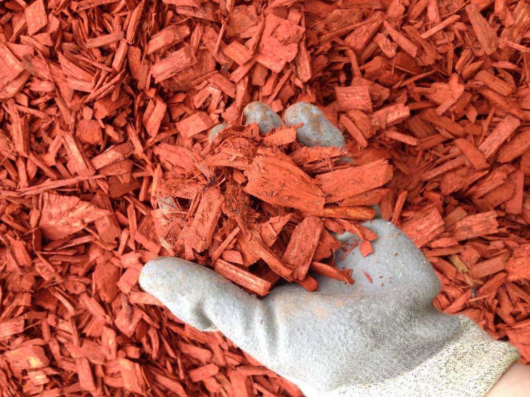 Red Woodchips available at Rockingham Soils & Garden Supplies