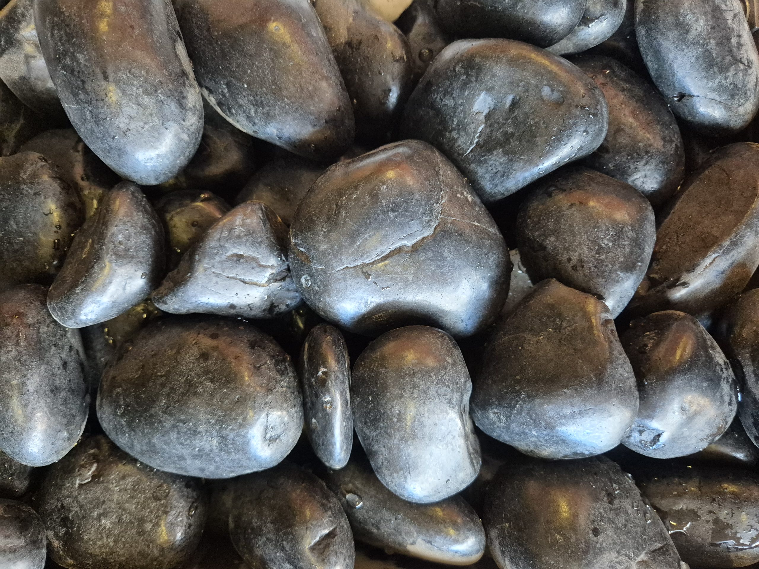 Black Polished River Pebbles